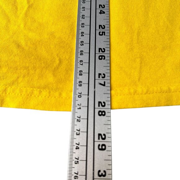 Vintage Nike Swoosh T-Shirt Men XL Yellow 100% Cotton Crew Neck 90s Pullover - Picture 8 of 9